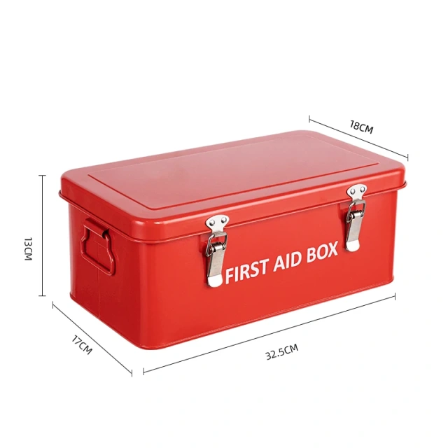 Red Medicine Storage Box Iron Storage Trunks Without Patterns Powder Coated Home Decor Home Storage Living Room Decor