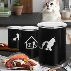 Set of 3  Airtight Kitchen Food Storage Container  Pet Treat Canister  Set with Plastic Lids
