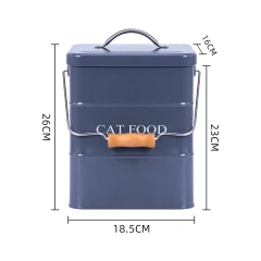 Sealing Pet Food Storage Container with Scoop Grey Cat Food Storage Buckets Sample Fashion Handle Bucket