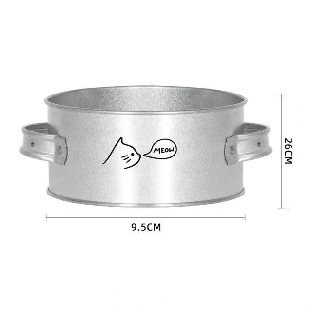 Hot Sale Black Cat Bowl Metal Double Handle Food Storage Pet Bowls Pet Food Container