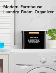 Dryer Sheet Dispenser with Hinged Lid for Laundry Room Organization, Metal Farmhouse Dryer Sheet Container Dryer Sheet Holder