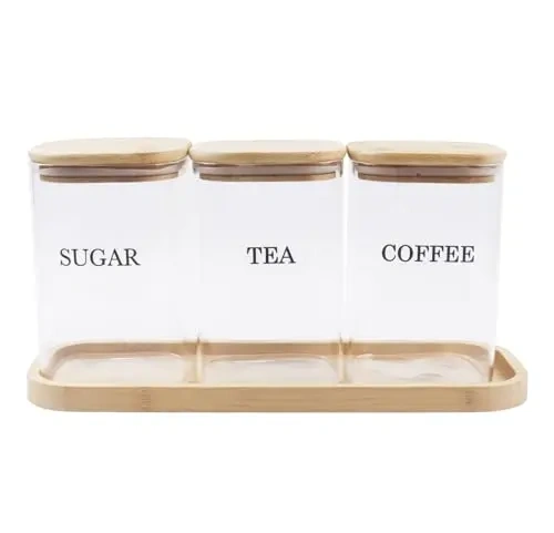 Wholesale Customize Luxury Easy Open Bamboo Lid Metal White Dog and Cat Treat Container