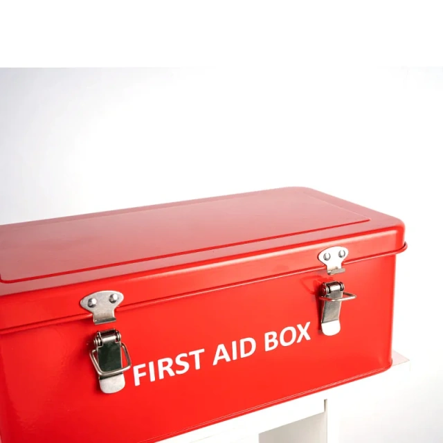 Red Medicine Storage Box Iron Storage Trunks Without Patterns Powder Coated Home Decor Home Storage Living Room Decor