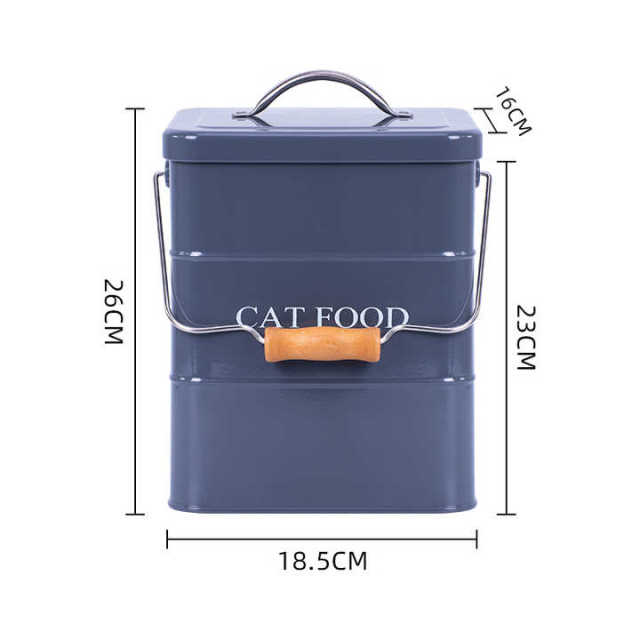 Sealing Pet Food Storage Container with Scoop Grey Cat Food Storage Buckets Sample Fashion Handle Bucket