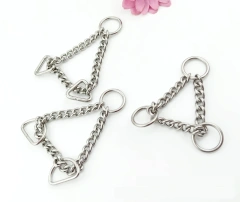 3毫米宽彩色不锈钢三角纽扣狗链不锈钢狗牵引绳玫瑰金狗项圈