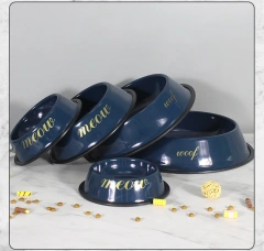 定制猫碗，橡胶防滑，不锈钢材质，可爱宠物食碗套装