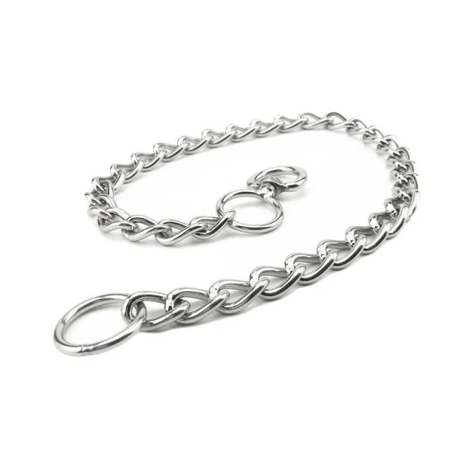10.6MM/15MM/19MM Width Pet Collars Dog  Chain Stainless Steel P Chain  Rotating Buckle  Choke Dog Chain for Medium and Large Dog