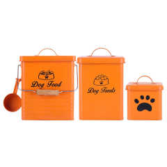 Factory Direct Sale Metal  3 Pieces Airtight Pet  Food Storage Container Set  for Dog Food Dog Accessories Dog Toy