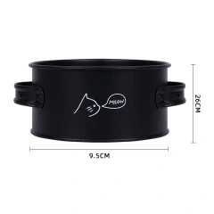 Hot Sale Black Cat Bowl Metal Double Handle Food Storage Pet Bowls Pet Food Container