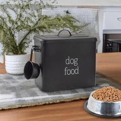 Retro Dog Food Canister Dog Food Storage Container Modern Farmhouse Style Storage Bin for Pet Food Cookie Canister Jar for Dogs