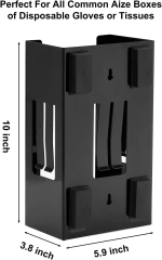 黑色壁挂式磁性手套/纸巾分配器手套箱支架