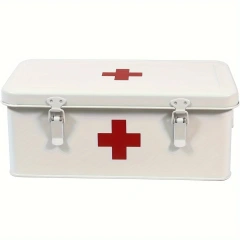 Factory Custom Metal First Aid Medicine Box Household Storage Box Galvanized Iron Metal Comprehensive Emergency First Aid Box