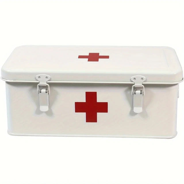 Factory Custom Metal First Aid Medicine Box Household Storage Box Galvanized Iron Metal Comprehensive Emergency First Aid Box
