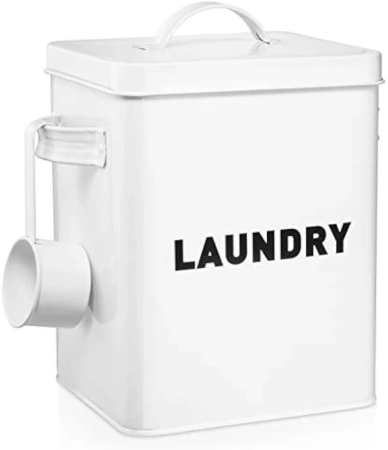 洗衣粉容器分配器支架洗衣房整理储物盒白色洗衣盒