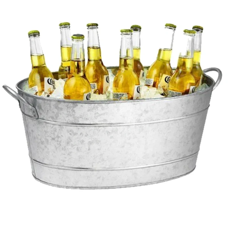 工厂定制冰桶复古家用酒吧啤酒铁制金属冰桶盖带冰勺