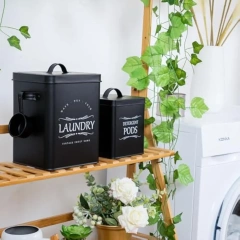 洗衣液容器套装 2 件装洗涤剂容器 带勺洗衣液片和洗衣凝珠容器