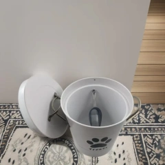 宠物金属食品储存箱猫粮罐狗粮储存容器带勺子