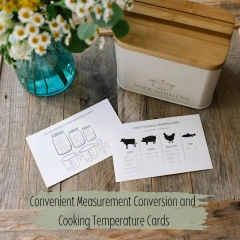 Factory Durable Recipe Card Box Thicker Metal Luxury Recipe Cards and Box Set Beautiful Recipe Box with Cards and Dividers