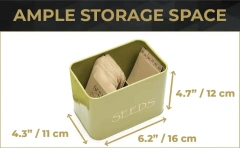 Seed Storage Box Organizer in Green. Compact Seed Packet Container with Lid
