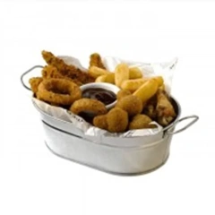 Baking Tray Stainless Steel Trays Stainless Steel Rectangular Tray French Fries Holder Fried Chicken Basket