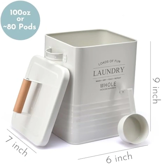 Housewares Laundry Powder Container with Scoop for Detergent Powder Laundry Detergent Container Laundry Soap Dispenser with Lid