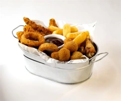Baking Tray Stainless Steel Trays Stainless Steel Rectangular Tray French Fries Holder Fried Chicken Basket