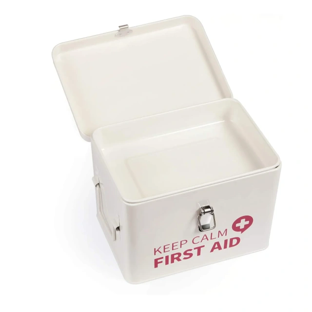 Manufacturer Medicine Container Galvanized Metal First Aid Box Household Medical Storage Box Portable Storage Box