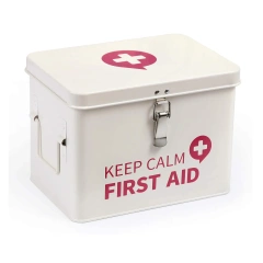 Manufacturer Medicine Container Galvanized Metal First Aid Box Household Medical Storage Box Portable Storage Box