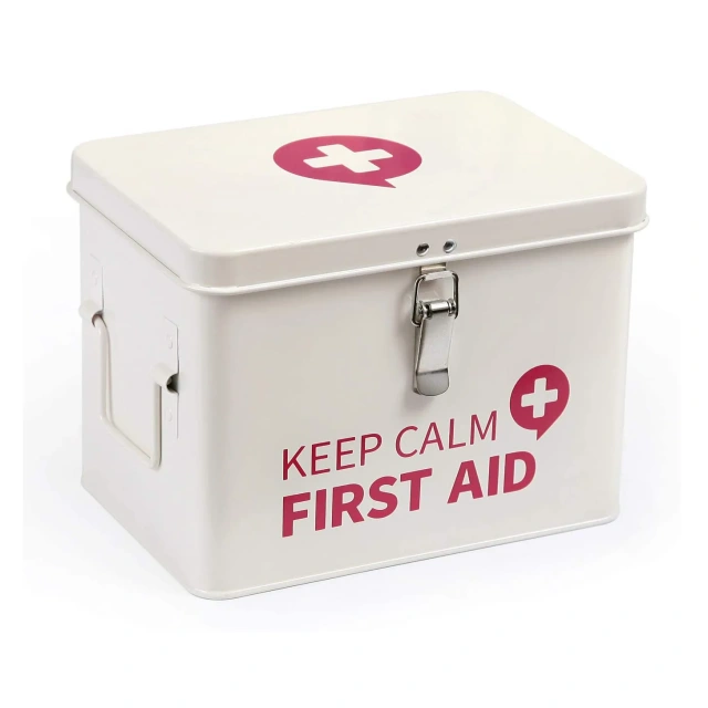 Manufacturer Medicine Container Galvanized Metal First Aid Box Household Medical Storage Box Portable Storage Box