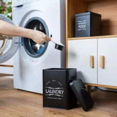 洗衣液容器套装 2 件装洗涤剂容器 带勺洗衣液片和洗衣凝珠容器