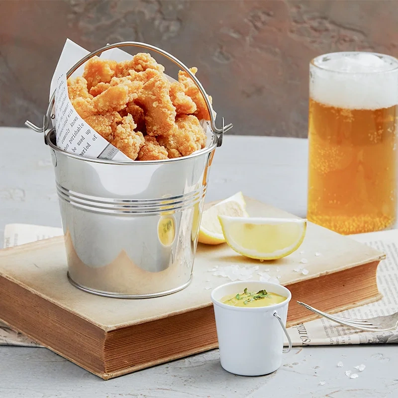 迷你薯条桶小吃桶鸡翅薯条炸鸡桶酒吧餐厅炸物食品容器