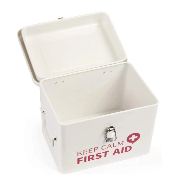 Manufacturer Medicine Container Galvanized Metal First Aid Box Household Medical Storage Box Portable Storage Box