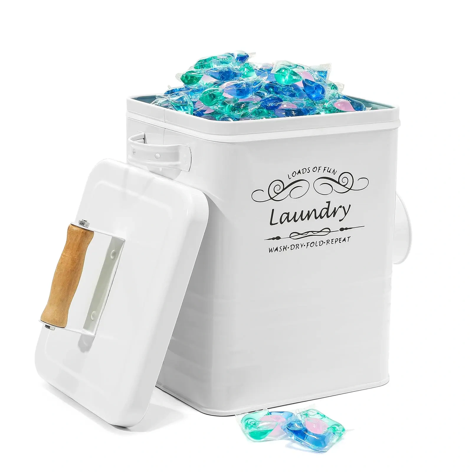 Laundry Detergent Powder Container Dispenser Holder Laundry Room Organization Storage Box White Laundry Box