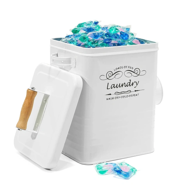 洗衣粉容器分配器支架洗衣房整理储物盒白色洗衣盒