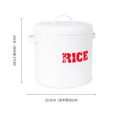 Metal Food Rice Storage Tin Jar Container with Airtight Lid Cereal Storage Container