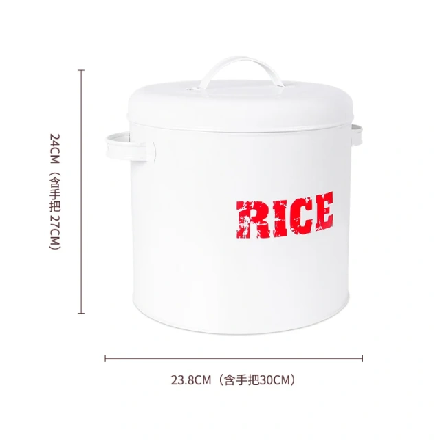 Metal Food Rice Storage Tin Jar Container with Airtight Lid Cereal Storage Container