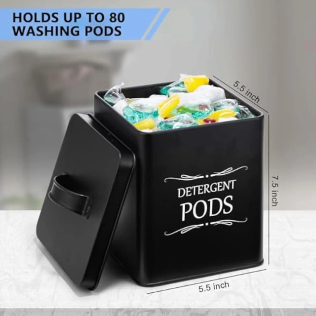 洗衣液容器套装 2 件装洗涤剂容器 带勺洗衣液片和洗衣凝珠容器