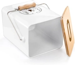 狗粮储存容器三件套金属宠物零食容器套装，带竹子和勺子，狗和猫饼干罐，适用于狗