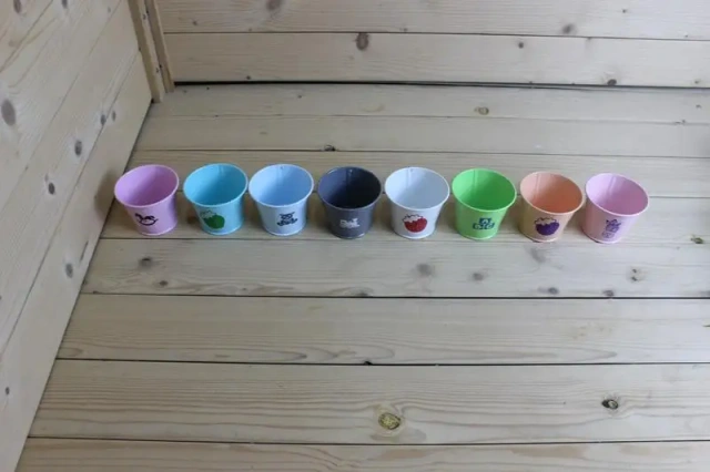 Colorful Bucket Egg Cups Galvanized Iron Gift Bucket