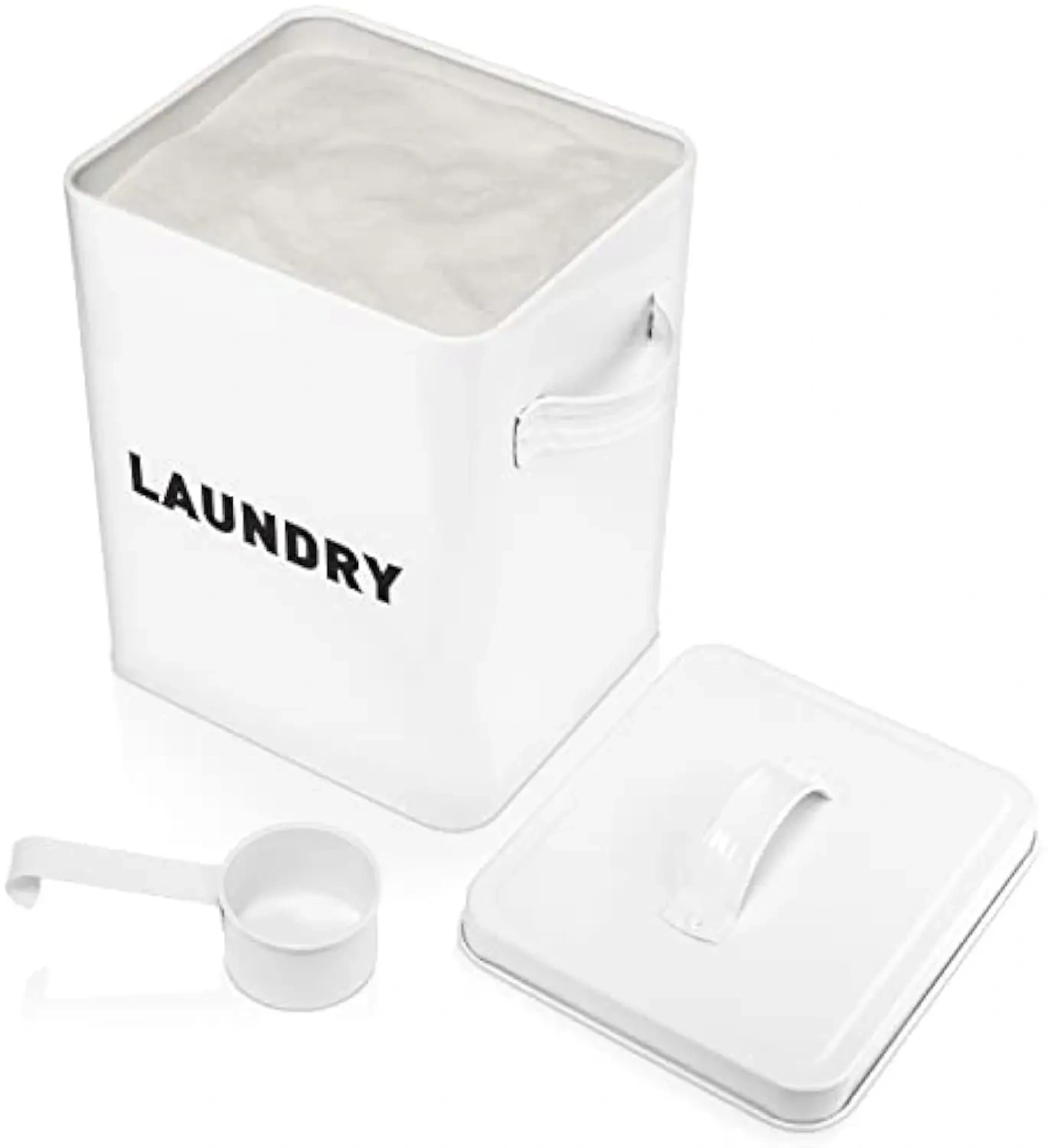 Laundry Detergent Powder Container Dispenser Holder Laundry Room Organization Storage Box White Laundry Box