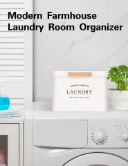 Metal Farmhouse Dryer Sheet Container Dryer Sheet Holder with Hinged Lid for Laundry Room Organization