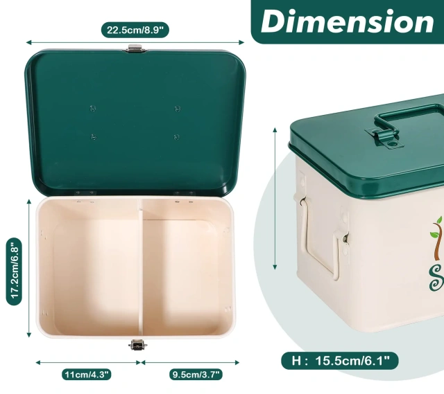 工厂定制镀锌铁金属种子储存箱，带侧把手和闩锁