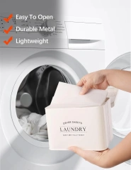 Metal Farmhouse Dryer Sheet Container Dryer Sheet Holder with Hinged Lid for Laundry Room Organization