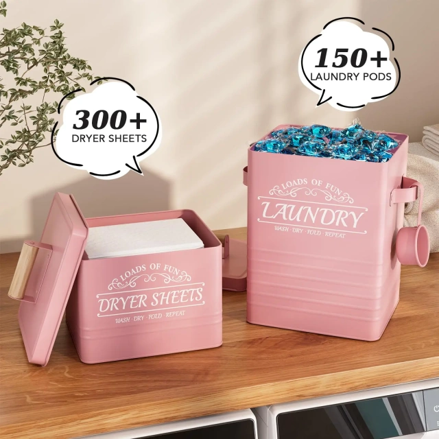 工厂定制农舍金属储物盒洗衣烘干机床单架洗衣粉储存容器带铲子