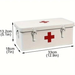 Factory Custom Metal First Aid Medicine Box Household Storage Box Galvanized Iron Metal Comprehensive Emergency First Aid Box