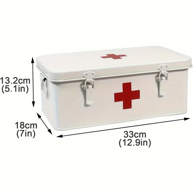 Factory Custom Metal First Aid Medicine Box Household Storage Box Galvanized Iron Metal Comprehensive Emergency First Aid Box