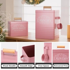 工厂定制农舍金属储物盒洗衣烘干机床单架洗衣粉储存容器带铲子