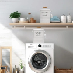 金属洗衣液盒容器和烘干机纸架带盖洗衣粉储物箱带铲子适用于农舍