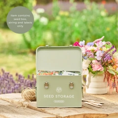 Metal Custom Factory Cheap Price Seed Storage Box Garden Seed Packet Storage Organizer Seed Box with Dividers