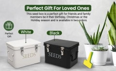 Factory Custom Logo Metal Garden Seed Storage Box with Dividers Seeds Packet Organizer Case for Gardening